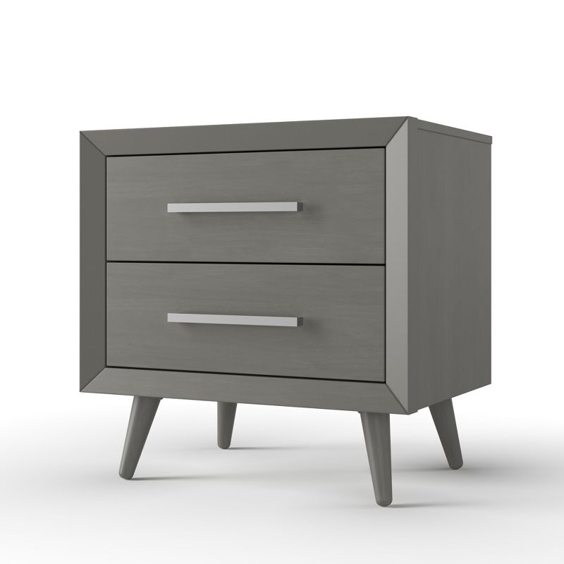 Child Craft Cranbrook 2 Drawer Nightstand for Nursery or Bedroom, Large Storage Drawers, Made of Sturdy Pinewood, Baby Safe Finish (Lunar Gray)