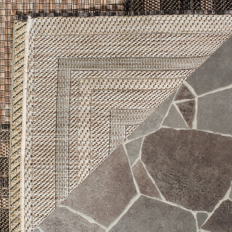 Courtyard CY8475 Power Loomed Indoor and Outdoor Accent Rug - Natural/Black - 2'7"x5' - Safavieh
