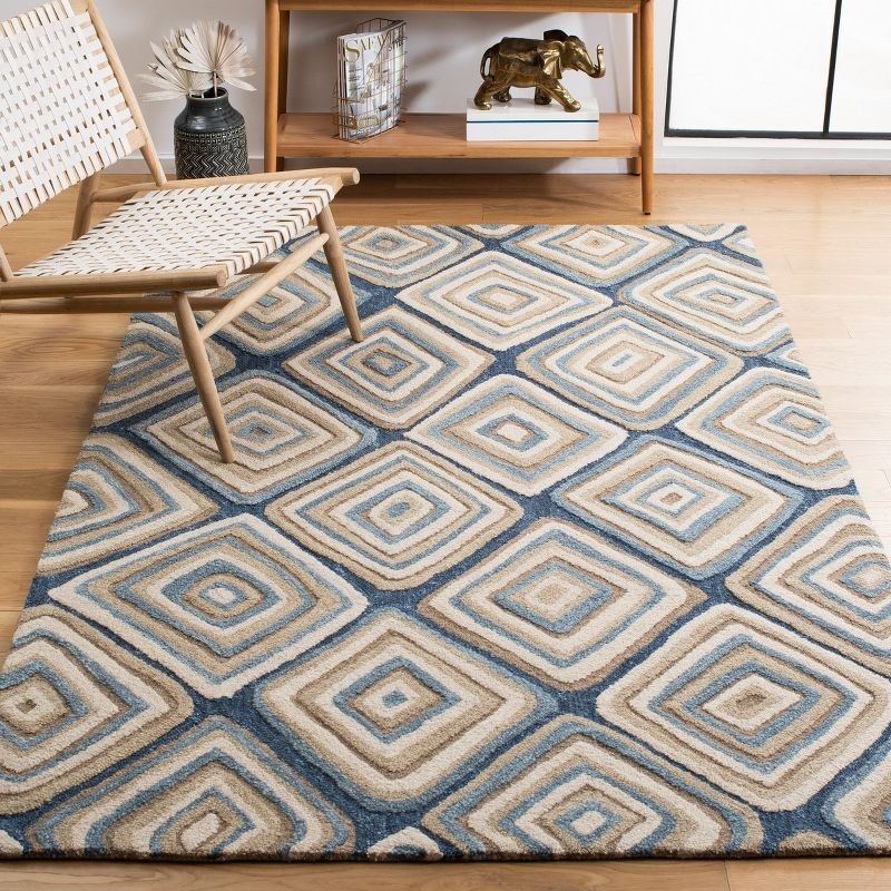 Aspen APN350 Hand Tufted Indoor Area Rug - Blue/Beige - 8'x10' - Safavieh