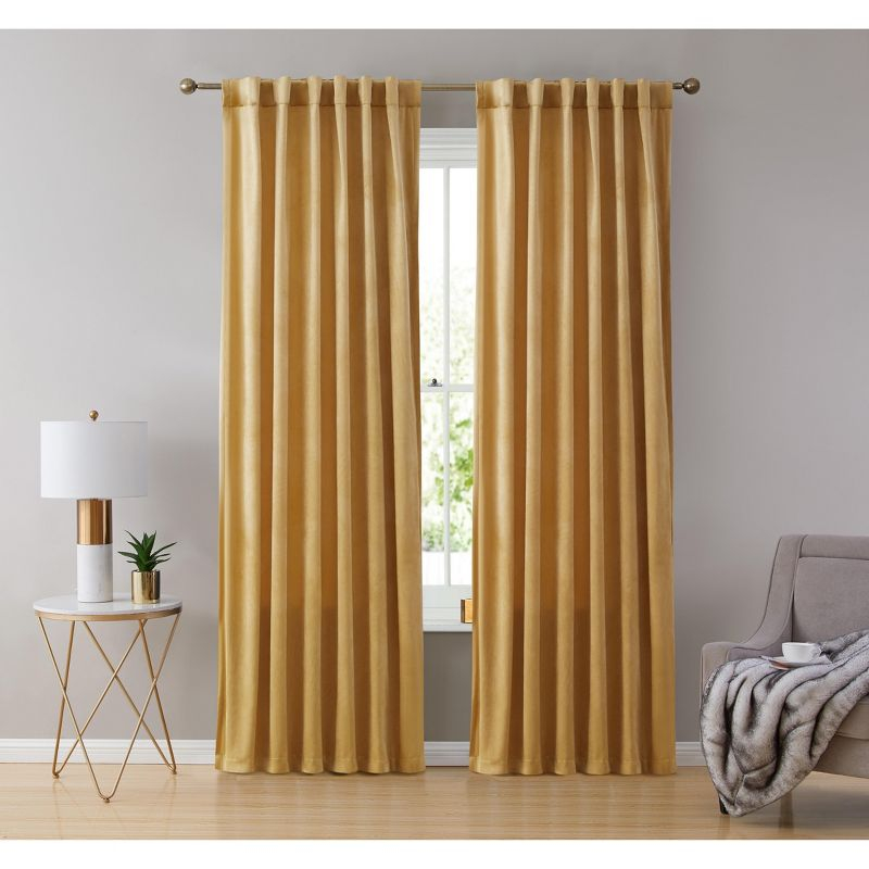 Eider & Ivory™ Monroy Velvet Solid Color Curtain Panels Set (Set of 2)