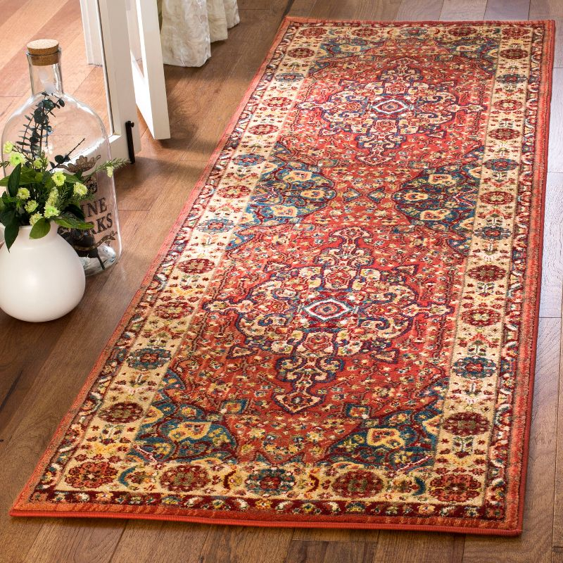 Kashan KSN305 Power Loomed Runner Rug - Red/Ivory - 2'6"x8' - Safavieh