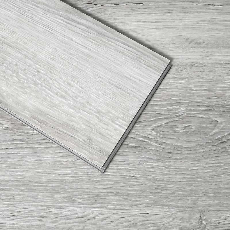 Home Aesthetics 21 SqFt Gray Oak Wood Grain Interlocking Vinyl Floor Planks 36"X6" 14pcs