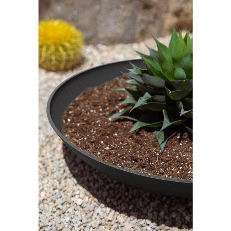 Veradek Mason Series Lane Bowl 24" Plastic-Stone Planter - Black
