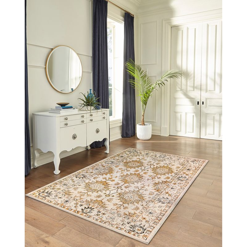 Liora Manne Carmel Vintage Floral Indoor/Outdoor Rug Sand 3'3" x 4'11"