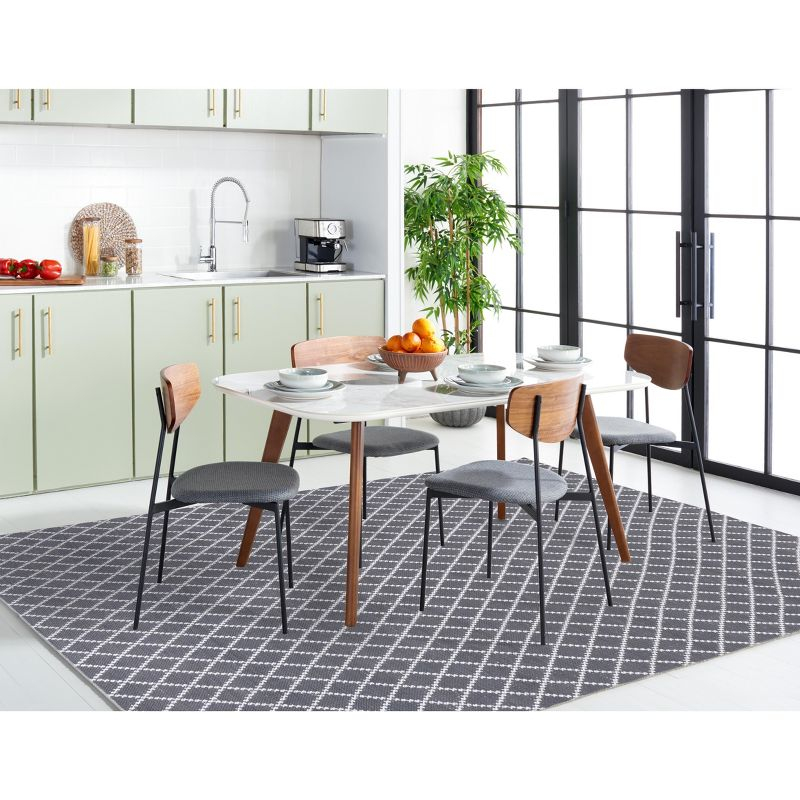 Montauk MTK706 Hand Woven, Flat Weave Indoor Area Rug - Dark Grey/Ivory - 5'x8' - Safavieh