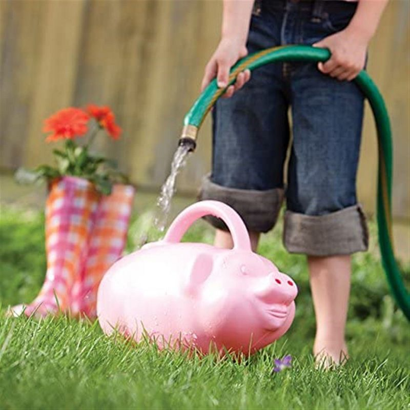 Novelty Plastic Kid's Pig Watering Can, Pink, 1.75 Gallon