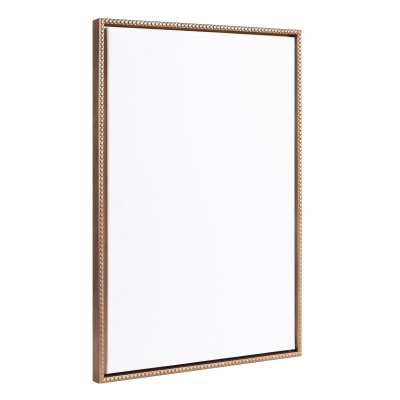 Kate & Laurel All Things Decor 23"x33" Sylvie Beaded Blank Vintage Framed Canvas Wall Art Gold: Transitional Style, Beaded Plastic Frame