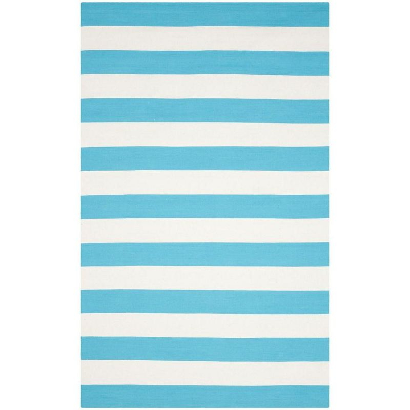 Montauk MTK712 Hand Woven Indoor Area Rug - Turquoise/Ivory - 5'x8' - Safavieh