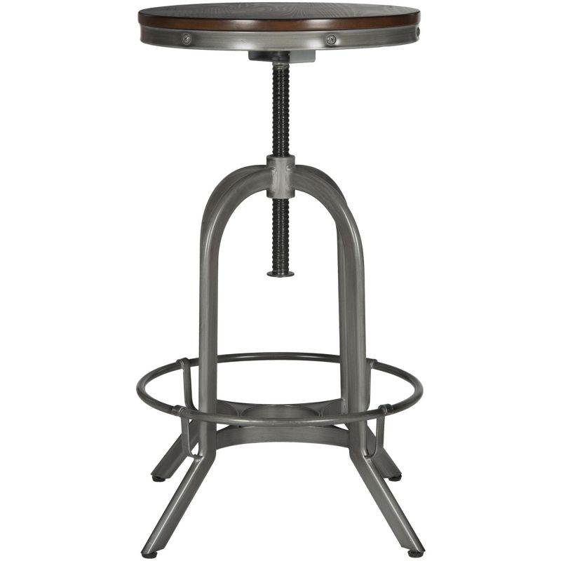 Wildomar Swivel Stool - FOX6226 - Burnt Oak/Iron - Safavieh Couture