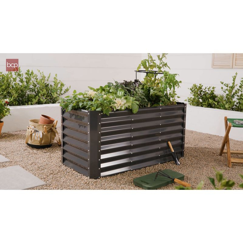 Best Choice Products 6x3x2ft Outdoor Metal Raised Garden Bed, Planter Box for Vegetables, Flowers, Herbs - Gray