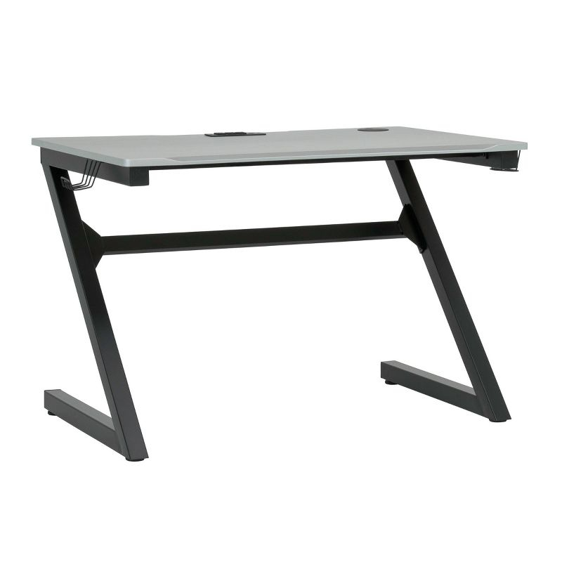 Zone Gaming Table Black/Silver - SD Gaming: PC Desk with Charging Station & Cup Holder