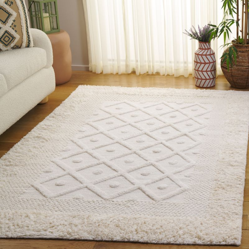 Kenya KNY952 Hand Knotted Area Rug - Ivory - 5'x7'6" - Safavieh