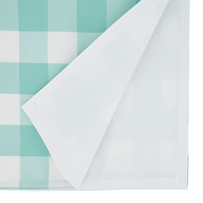 Saro Lifestyle Cotton And Poly Blend Table Runner With Plaid Design, Green, 16" x 72"