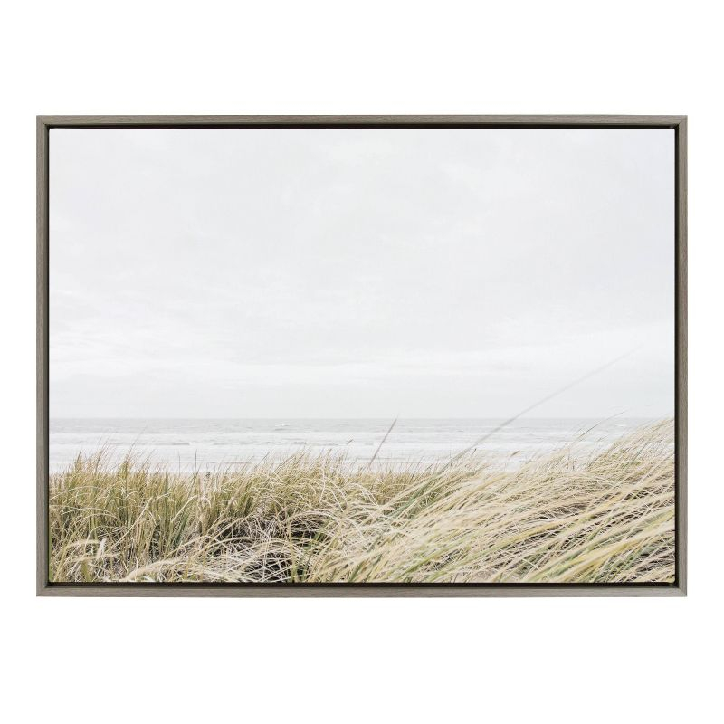 28" x 38" Sylvie East Beach Framed Canvas by Amy Peterson Art Studio Gray - Kate & Laurel All Things Decor