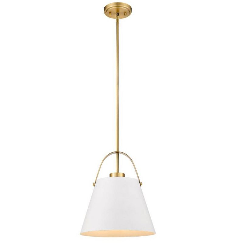 Z-Lite Z-Studio 1 - Light Pendant in  Matte White/Heritage Brass