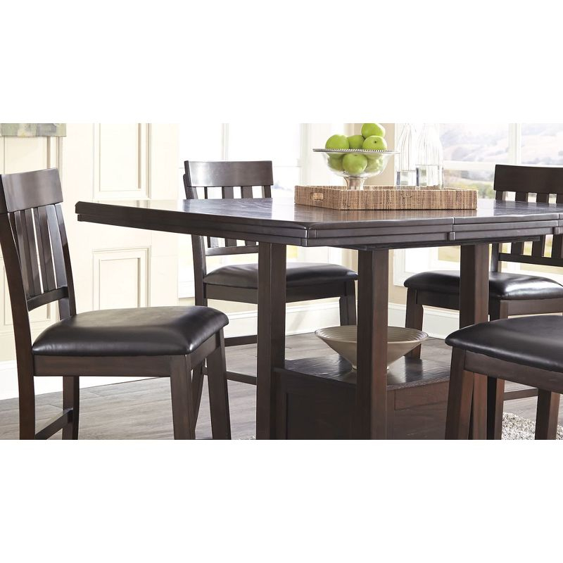 Counter Height Extendable Dining Table Dark Chestnut - Signature Design by Ashley: Removable Leaf, Seats 6, Wood Veneer