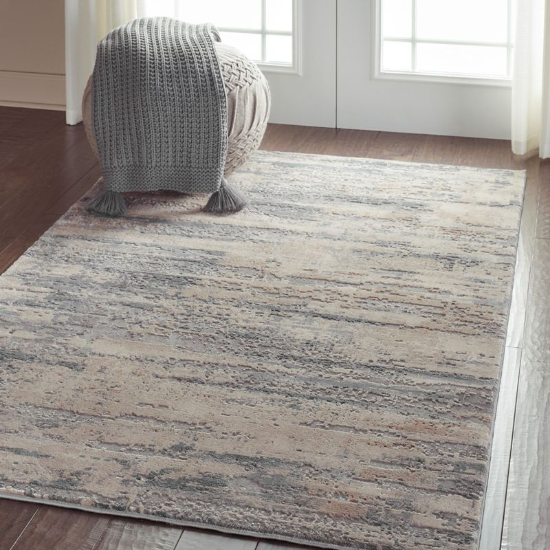 Nourison Rustic Textures Abstract Modern Indoor Area Rug Beige/Grey 3'11" x 5'11"