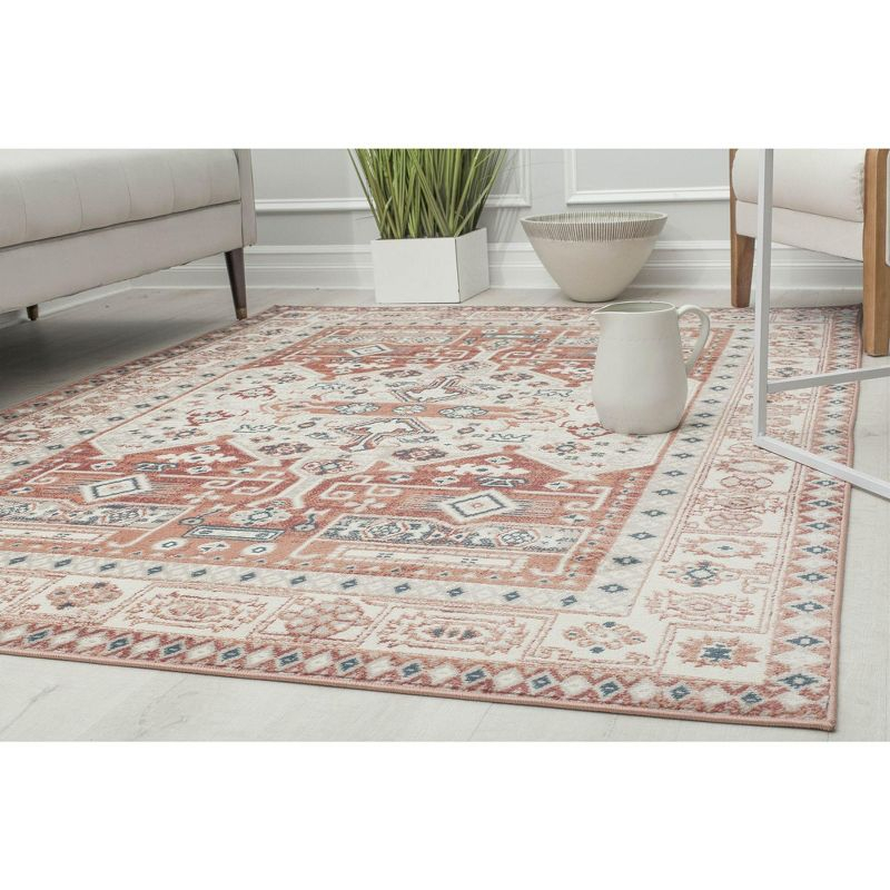 Rugs America Gallagher GL60A Sangria Koti Vintage Transitional Orange Area Rug for Dining Room Rug Neutral Rug Living Room Rug Kitchen, 2'6"x4'