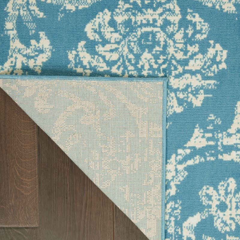 Nourison Jubilant 5'3" x 7'3" (5' x 7') Blue Area Rug Farmhouse Vintage Damask by Nourison