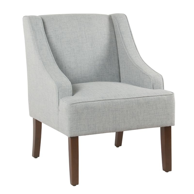 Classic Swoop Arm Accent Chair Light Blue - HomePop: Upholstered Polyester, Foam-Filled, Plywood Frame