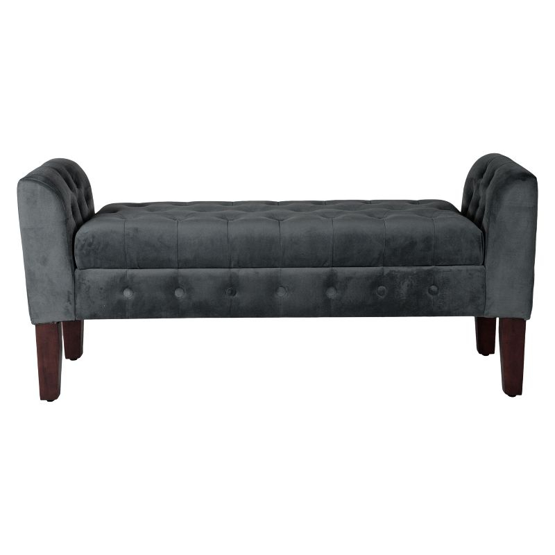 Velvet Tufted Storage Settee Bench - HomePop