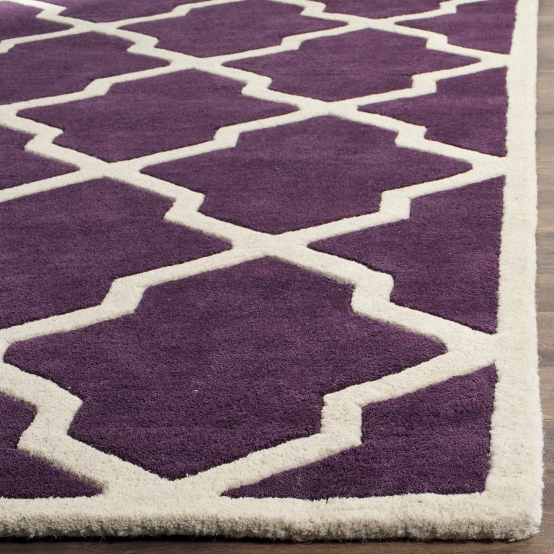 Chatham CHT735 Hand Tufted Accent Rug Purple / Ivory 3' X 5' - Safavieh.