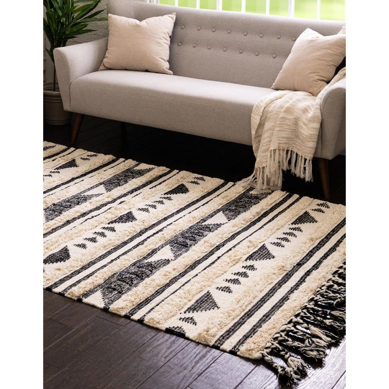Unique Loom Mesa Collection Area Rug - Siphon (8'  x 10' Rectangle Charcoal/Cream)