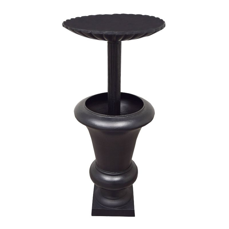 Ornate Cast Aluminum 40" Bird Bath with Planter - Black - Oakland Living