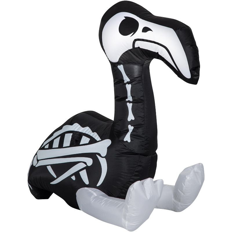 Gemmy Airblown Inflatable Skeleton Flamingo, 3 ft Tall, Multicolored