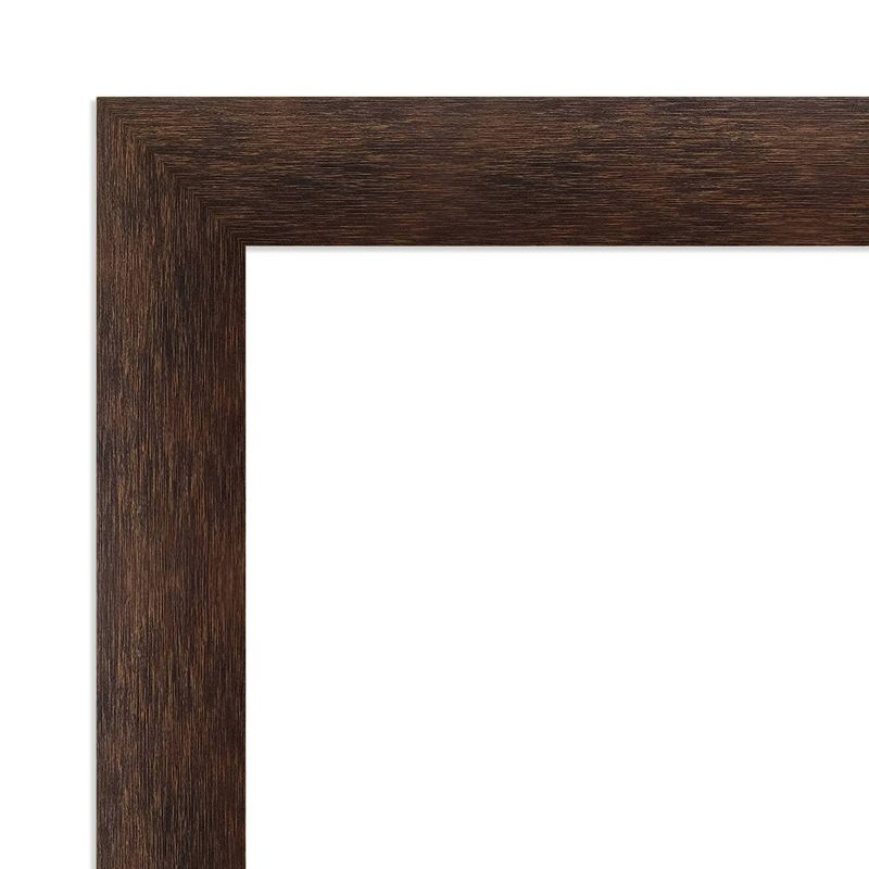 21"x27" Non-Beveled Narrow Wood Bathroom Wall Mirror Warm Walnut - Amanti Art: Modern Rectangular Vanity, Wall Mounted, Includes Hardware