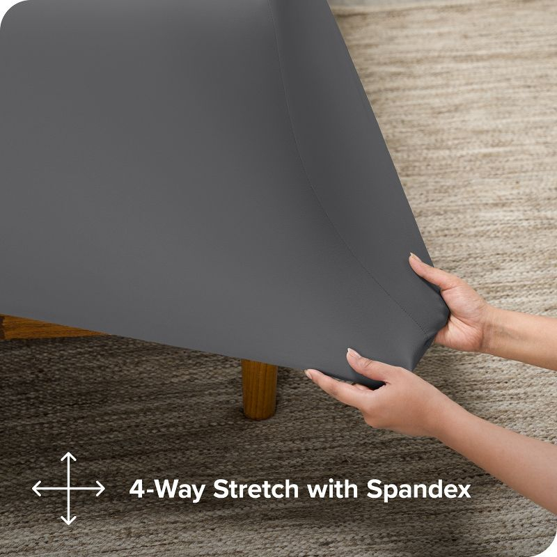 Full Grey Premium 4 Way Microfiber Stretch Knit Sheet Set by Bare Home