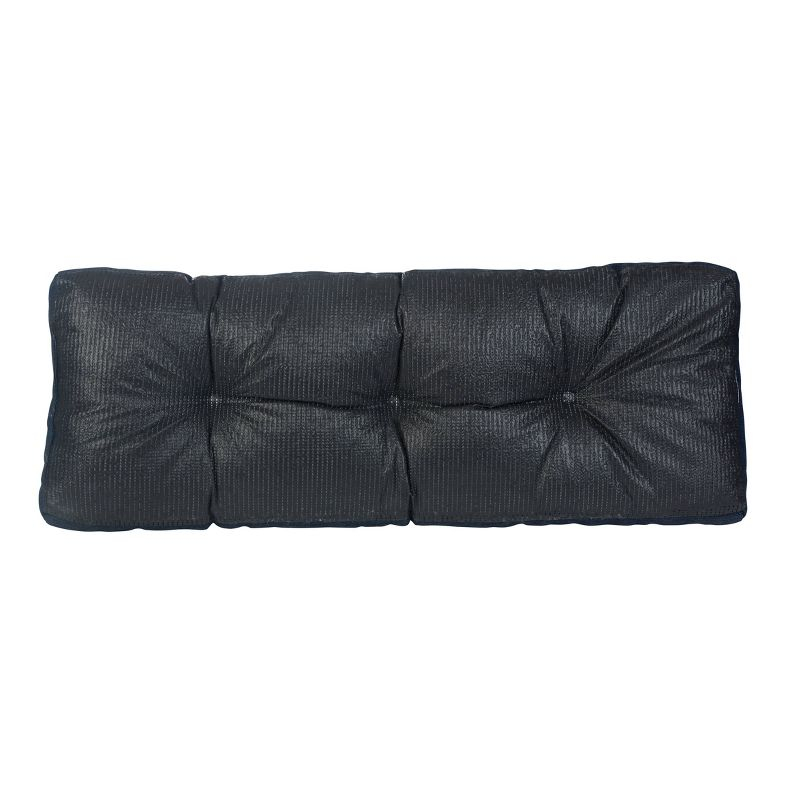 Gripper 35" Tufted Omega Universal Bench Cushion Indigo: Solid Rectangle Indoor Seat Cushion, Polyester Woven Material