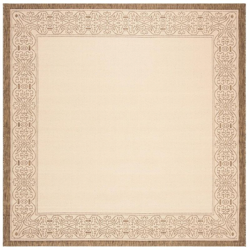 Courtyard CY2099 Power Loomed Indoor/Outdoor Area Rug - Natural/Brown - 6'7"x6'7" - Safavieh.