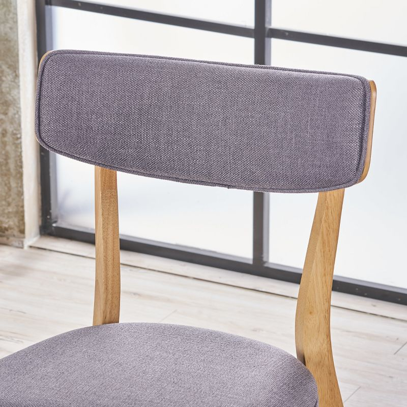 5pc Megann Mid-Century Dining Set Dark Gray - Christopher Knight Home: Upholstered Chairs, Wood Composite