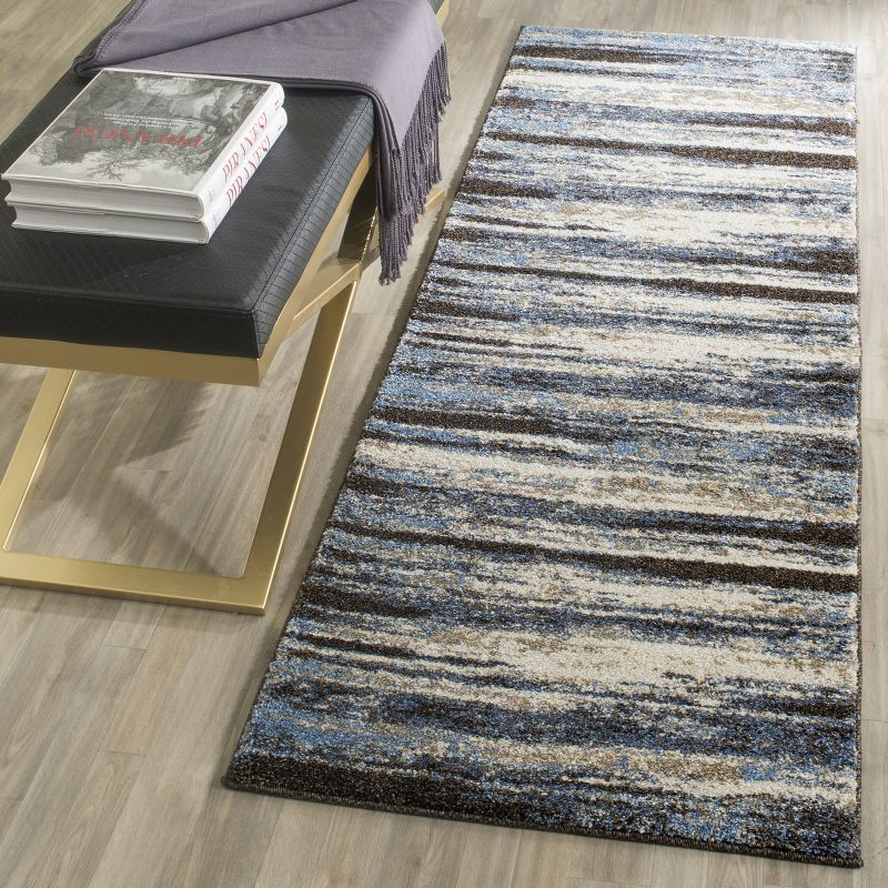 Retro RET2138 Power Loomed Indoor Runner Rug - Cream/Blue - 2'3"x13' - Safavieh.