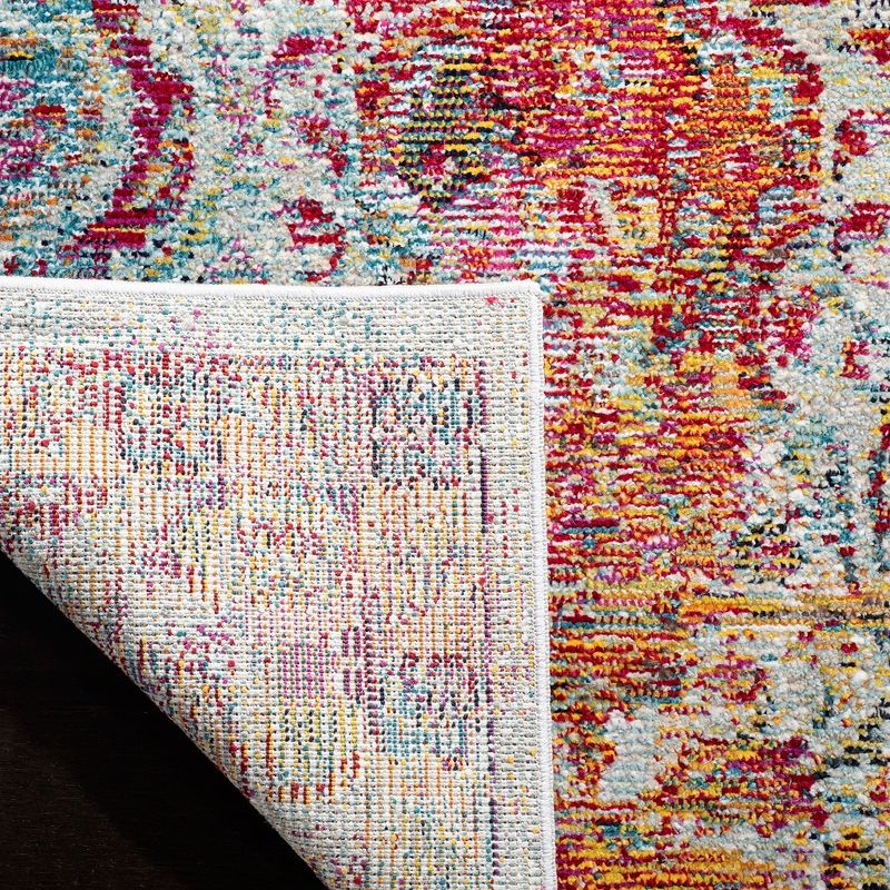 Crystal CRS505 Power Loomed Area Rug - Light Blue/Orange - 4'x6' - Safavieh.