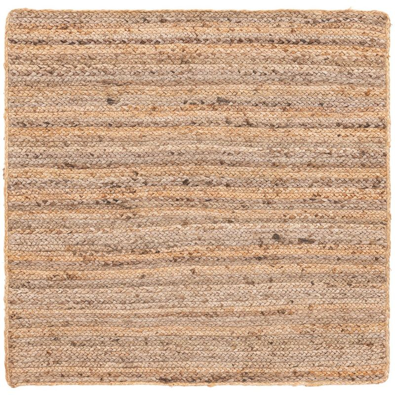 Unique Loom 4'x4' Braided Jute Dhaka Natural Indoor Area Rug