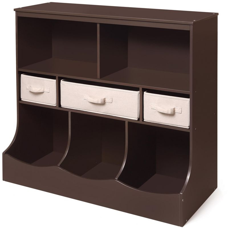 Badger Basket Combo Bin Storage Unit with Three Baskets - Espresso