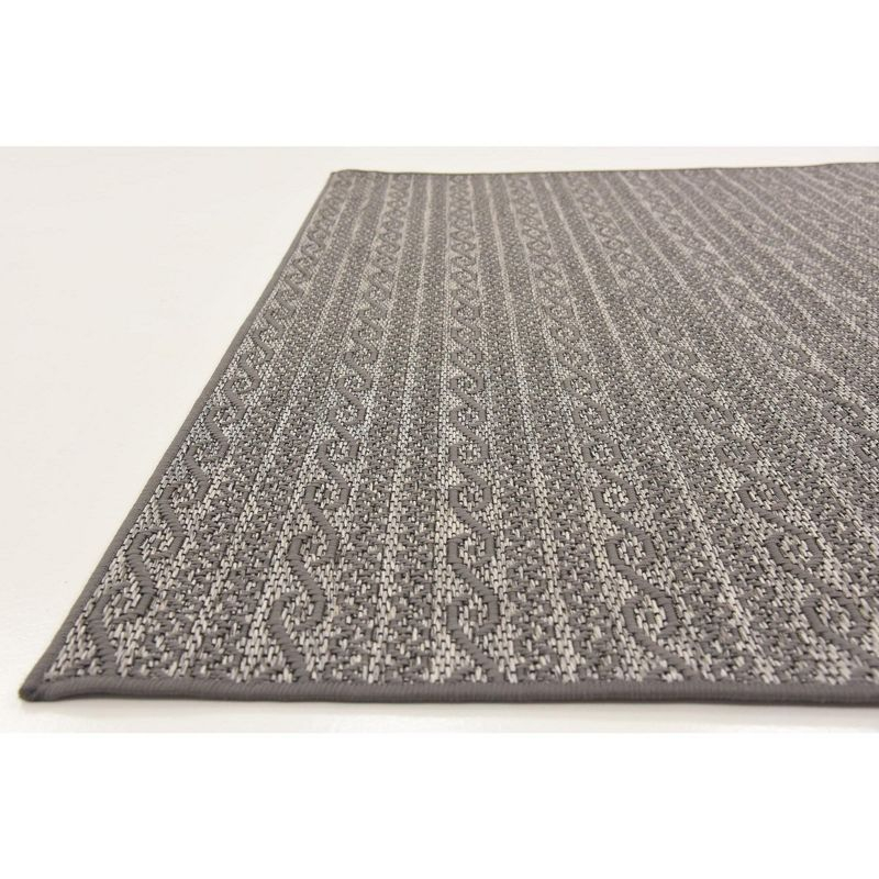 Unique Loom 6' 0 x 6' 0 Square Gray Outdoor Modern Links Area Rug