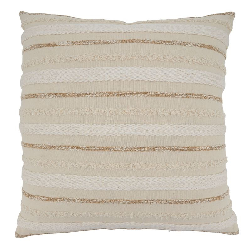 Saro Chloe Collection Appliqued Cotton Pillow Cover
