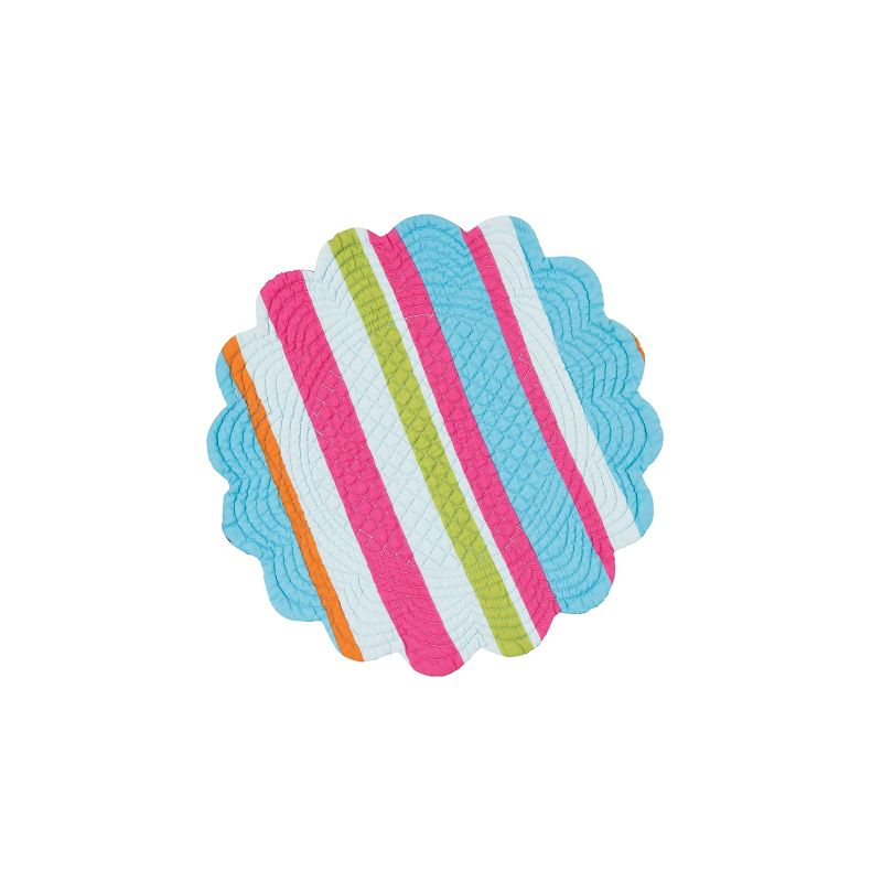 C&F Home Merritt Island Coastal Sea Life Cotton Quilted Round Reversible Placemat Set of 6