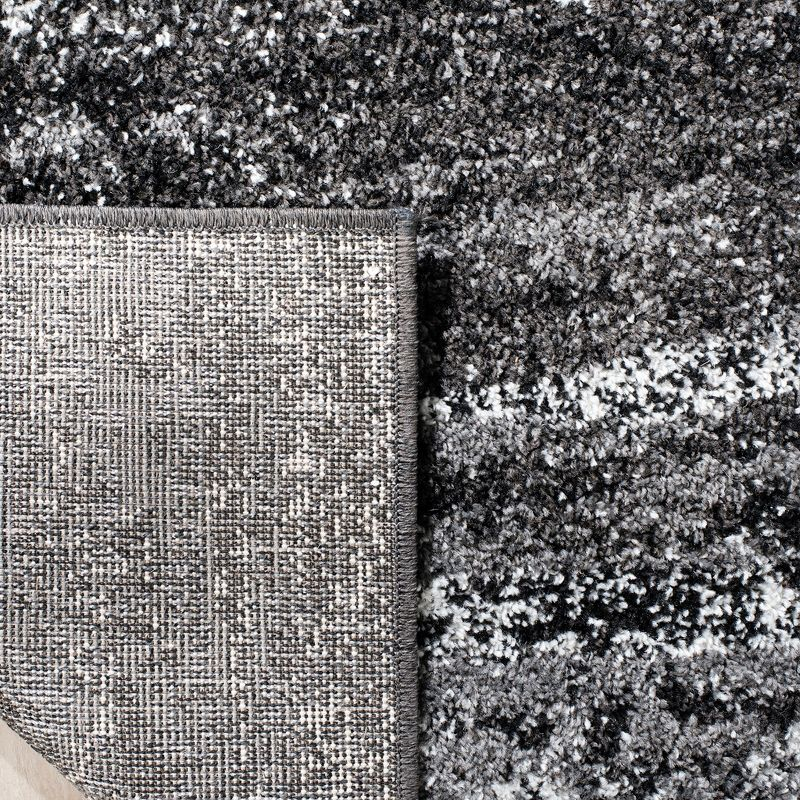 Adirondack ADR112 Machine Made Indoor Area Rug - Silver/Black - 4'x4' - Safavieh