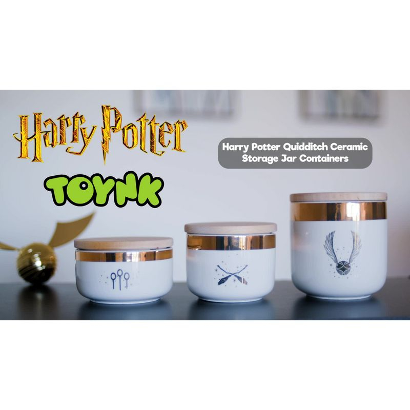 Ukonic Harry Potter Quidditch Ceramic Storage Jar Containers | Set of 3