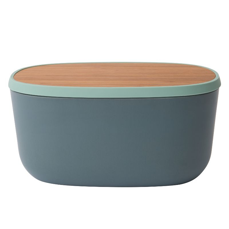 BergHOFF LEO Natural Bamboo Covered Bread Box & Cutting Board 12.5" x 8.5" x 6", Freshly Bread