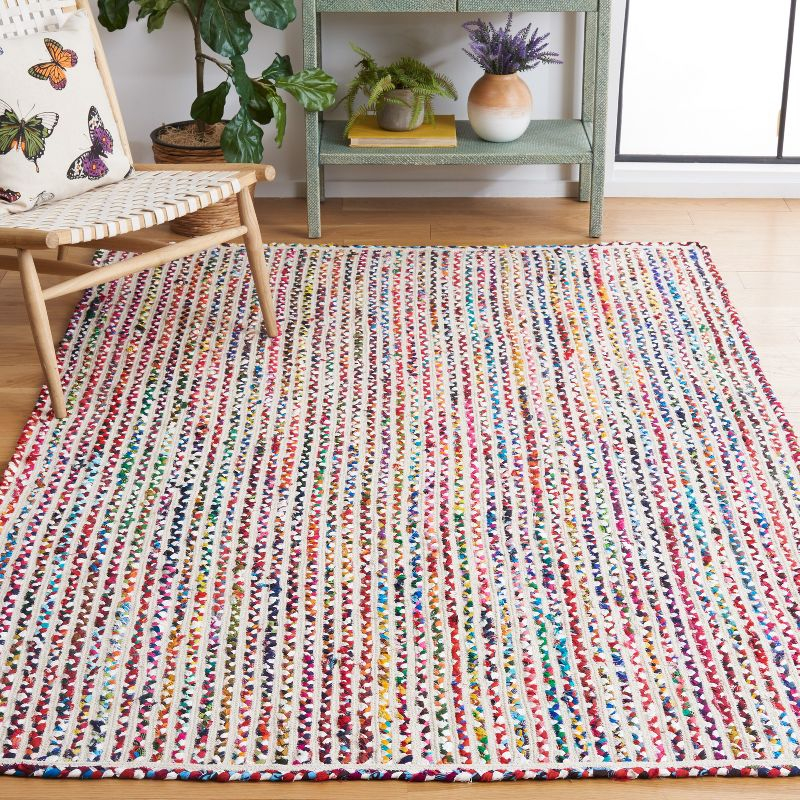 Braided BRD261 Hand Braided Area Rug - Ivory/Multi - 8'x10' - Safavieh.