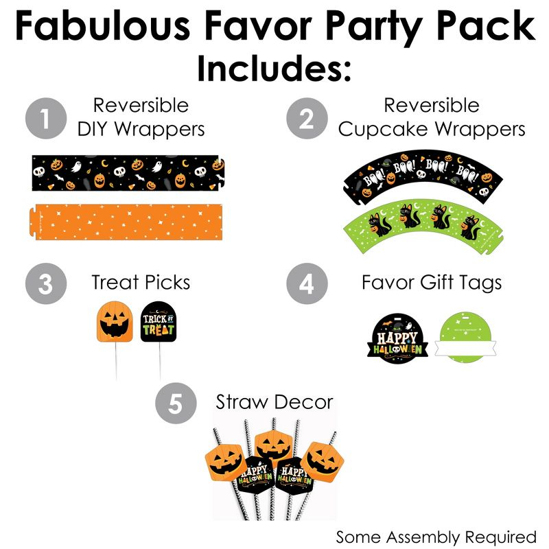 Big Dot of Happiness Jack-O'-Lantern Halloween - Kids Halloween Party Favors and Cupcake Kit - Fabulous Favor Party Pack - 100 Pc