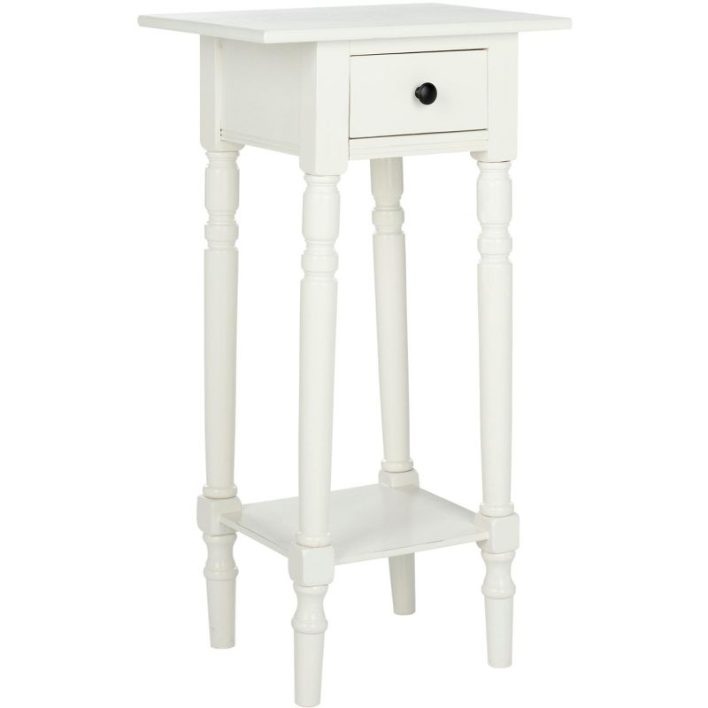 Sabrina End Table With Storage Drawer - Distressed  Cream - Safavieh.