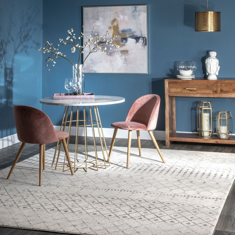 Nuloom 6 Octagon Moroccan Blythe Indoor Area Rug, Grey, Faded Bohemian Design, Stain Resistant, BedroomLiving Room, Kitchen,