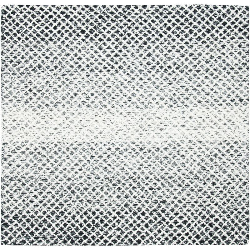 Micro-Loop MLP353 Hand Tufted Indoor Area Rug - Black/Ivory - 5'x5' - Safavieh
