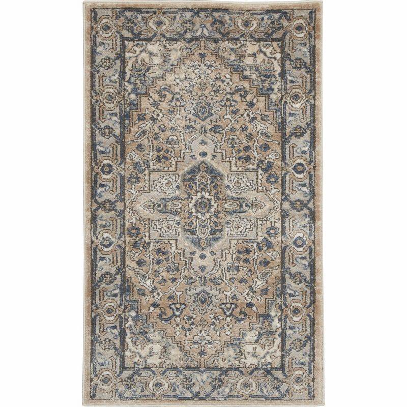 Nourison Concerto Center Medallion Indoor Rug Beige Grey 2'2" x 3'9"